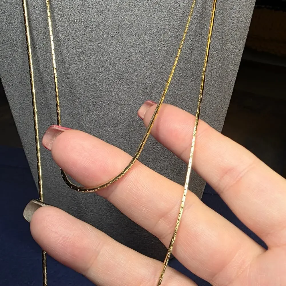 Sarah Coventry Double Chain Layered Necklace Long 24-26" Gold Tone 334 - Picture 5 of 9
